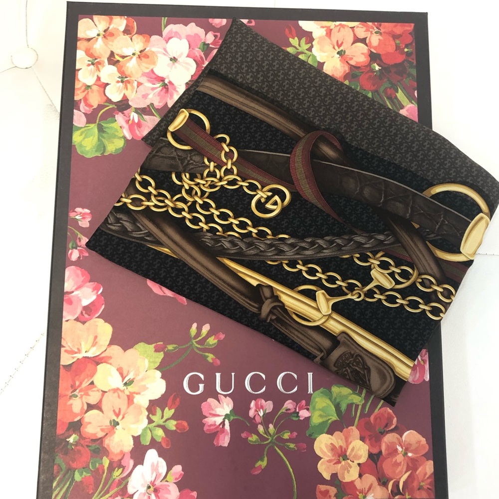 Gucci vintage Horsebit print silk scarf